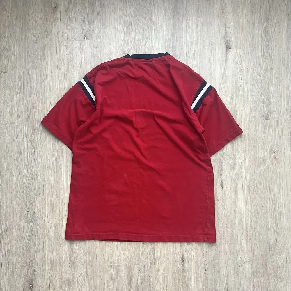Vintage Y2K U.S. Polo Assn. T-Shirt Mens XL Red Black Graphic Logo 2000s